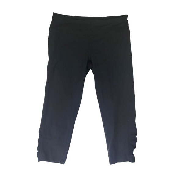 Athleta Leggings Sz Large Balance Black Capri Leggings Ruched - Picture 5 of 8